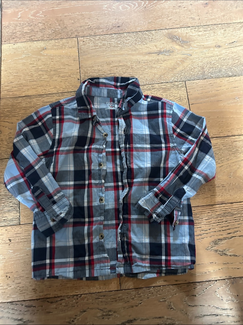 Garanimals Blue Red Black Plaid Button-Down Shirt